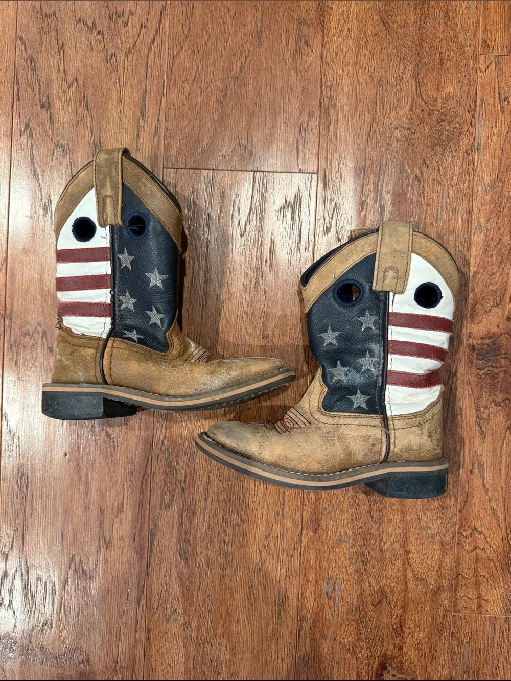 Kids American Flag Western Pull-On Boots